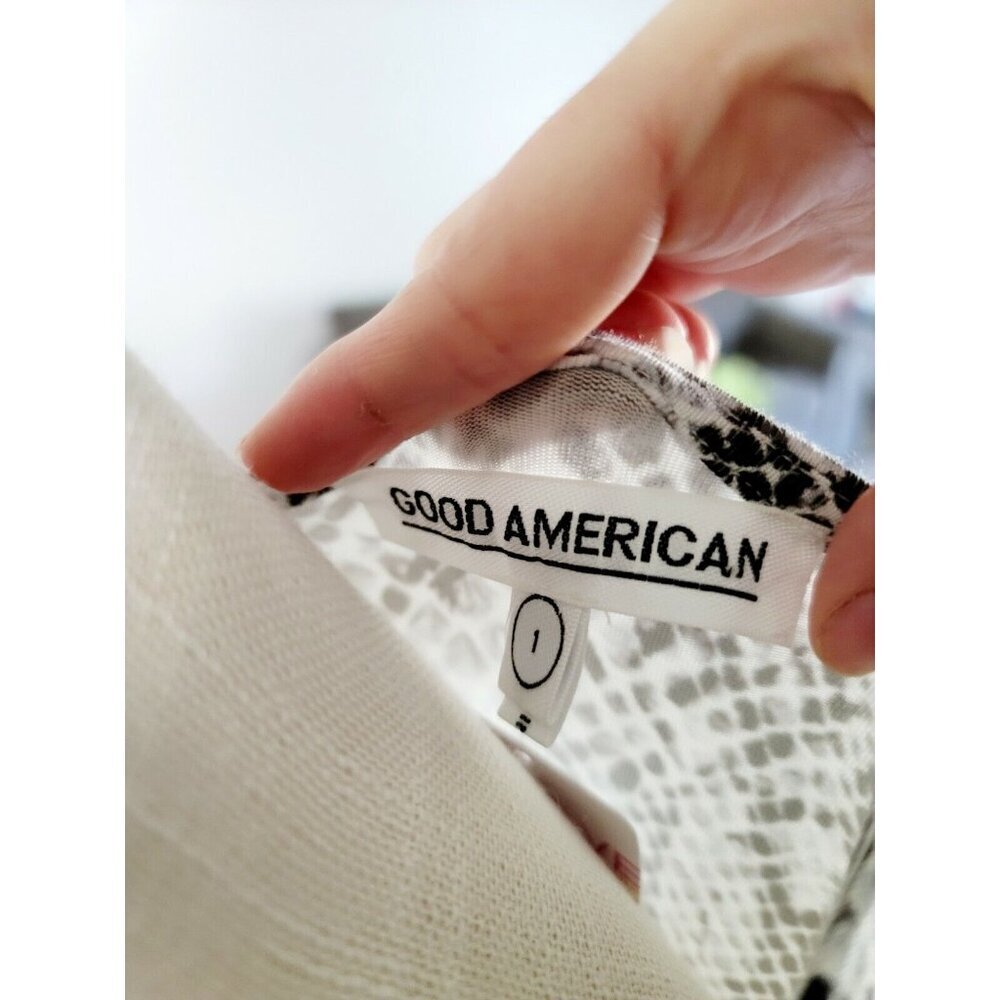 Good American Black White Python Runaround Midi M… - image 12